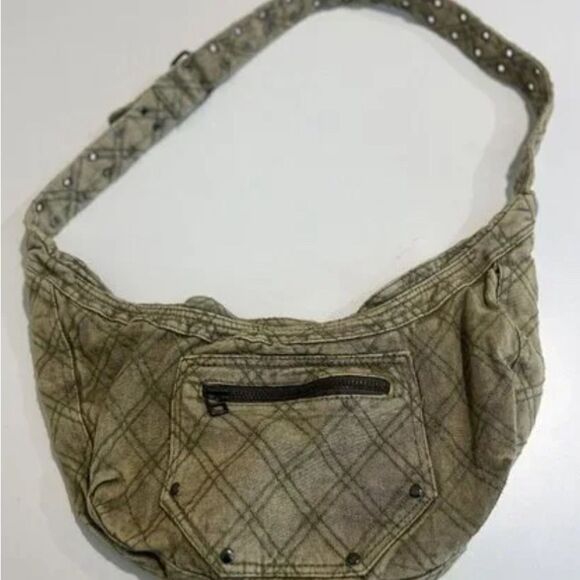 New Urban OUTFITTERS DARCI DENIM SHOULDER BAG CREAM - Picture 2 of 11